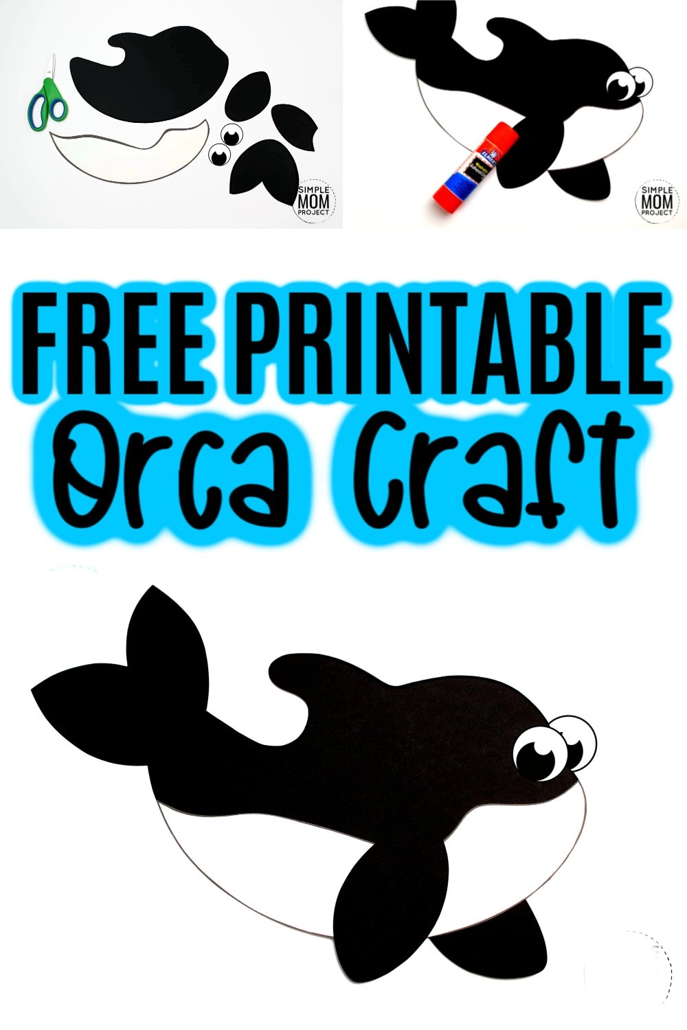 Free Printable Arctic Animal Orca Craft for Kids Preschoolers and Toddlers