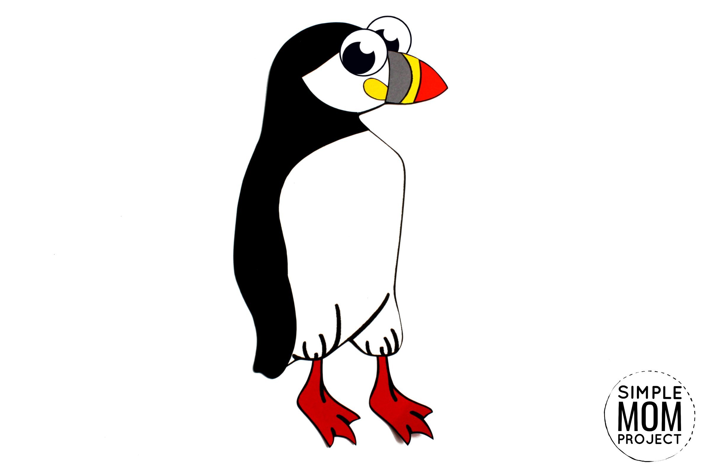 Free Printable Arctic Animal Puffin Craft for Kids Preschoolers and Toddlers