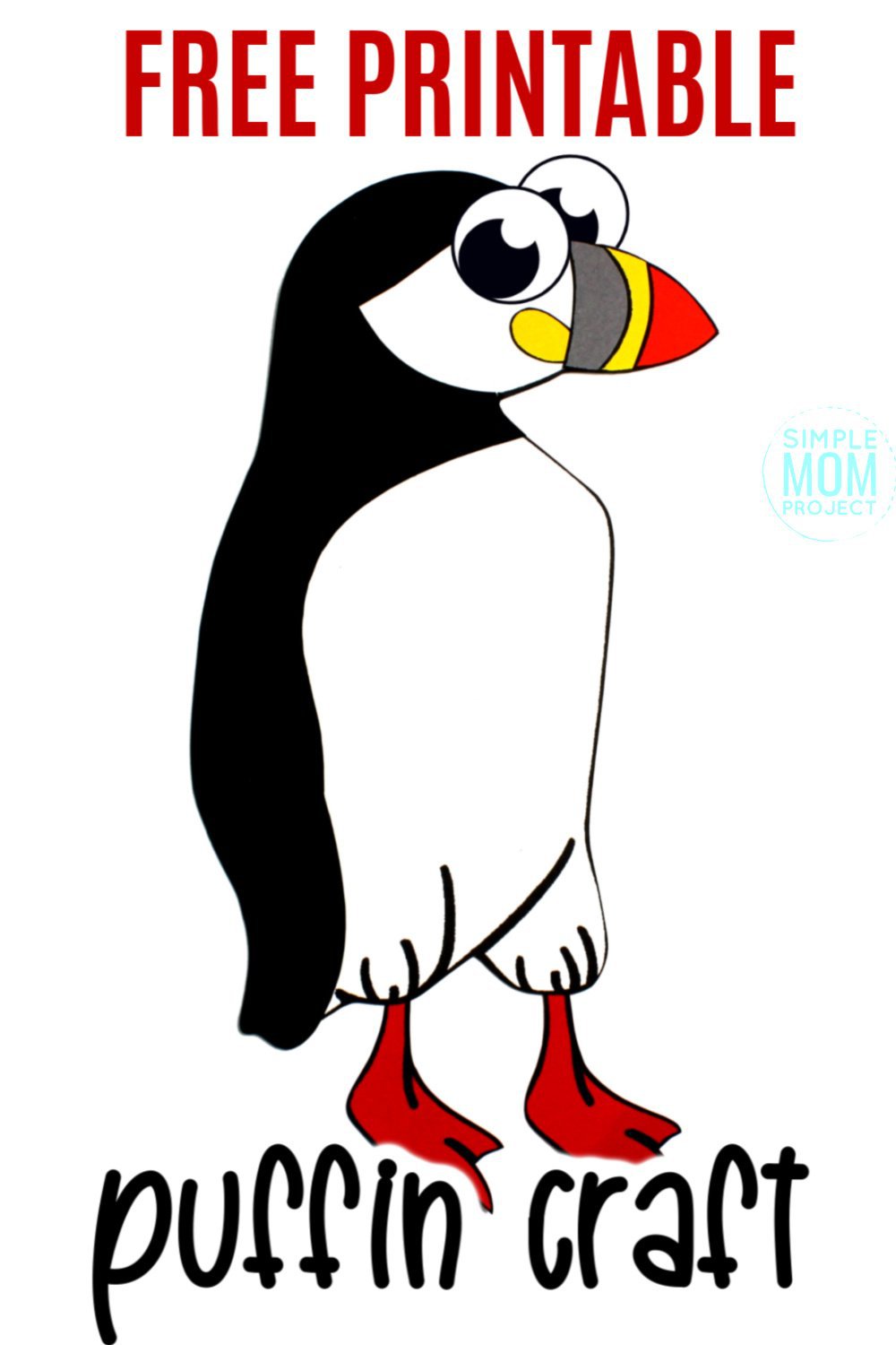 Free Printable Arctic Animal Puffin Craft for Kids Preschoolers and Toddlers