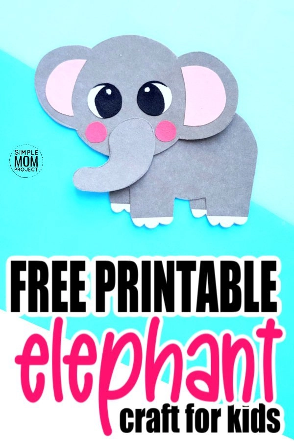 Free Printable elephant craft for kids preschoolers and toddlers