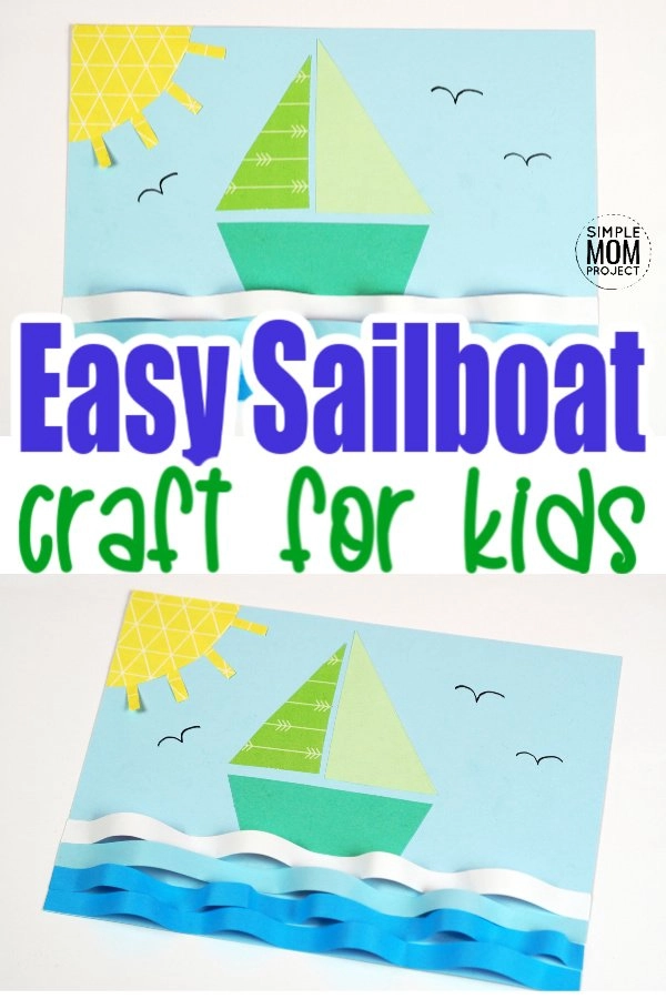 Free Printable sailboat craft for kids of all ages including preschoolers and toddlers