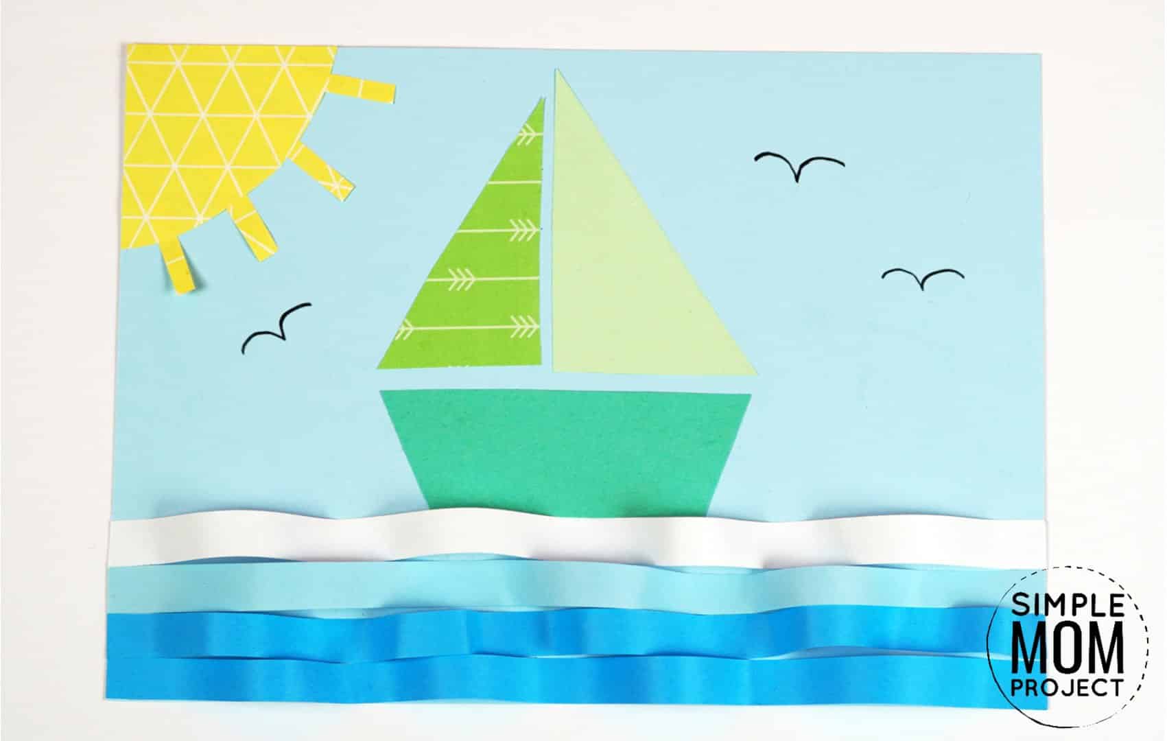 Easy Preschool Sailboat Paper Craft For Kids Simple Mom Project Easy Preschool Sailboat Paper Craft For Kids Simple Mom Project