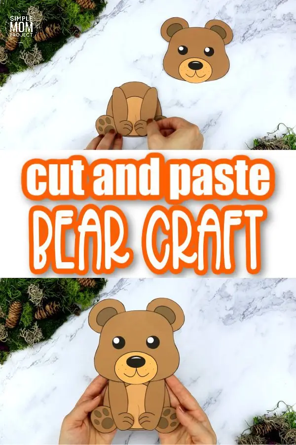 Free Printable Bear Craft Template for kids, preschoolers, toddlers and kindergartners