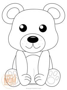 Free Printable Woodland Bear Coloring Page for Kids