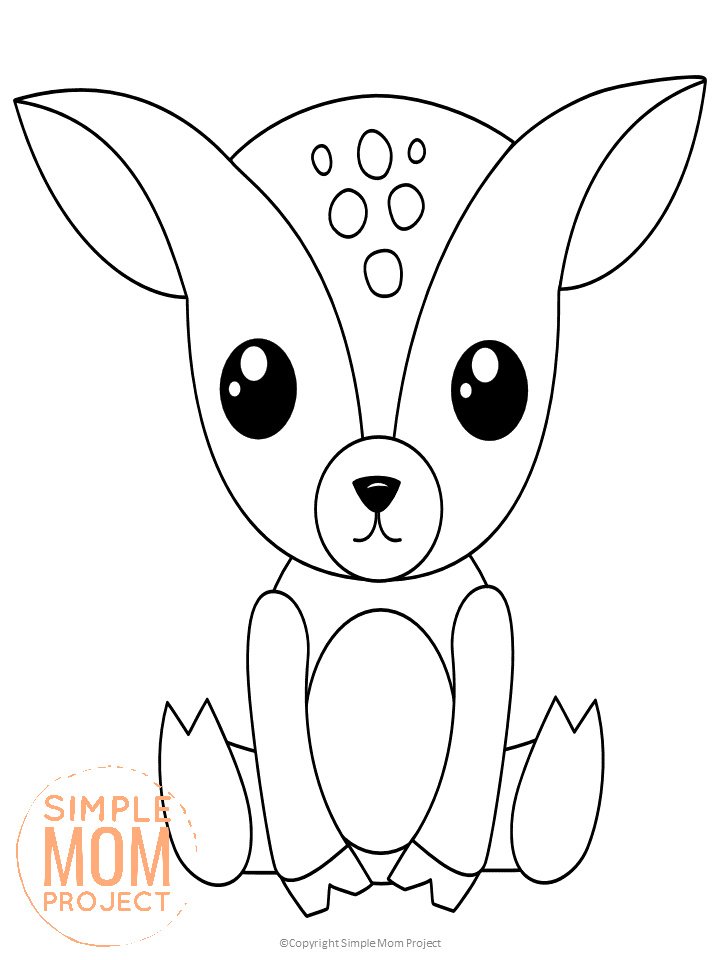 Free Printable Forest Woodland Deer Coloring Page For Kids