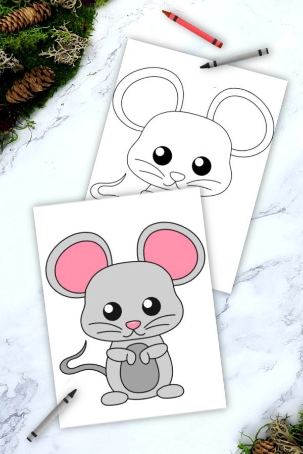 Free Printable Woodland Forest mouse Coloring Page for Kids Preschoolers Toddlers and kindergartners