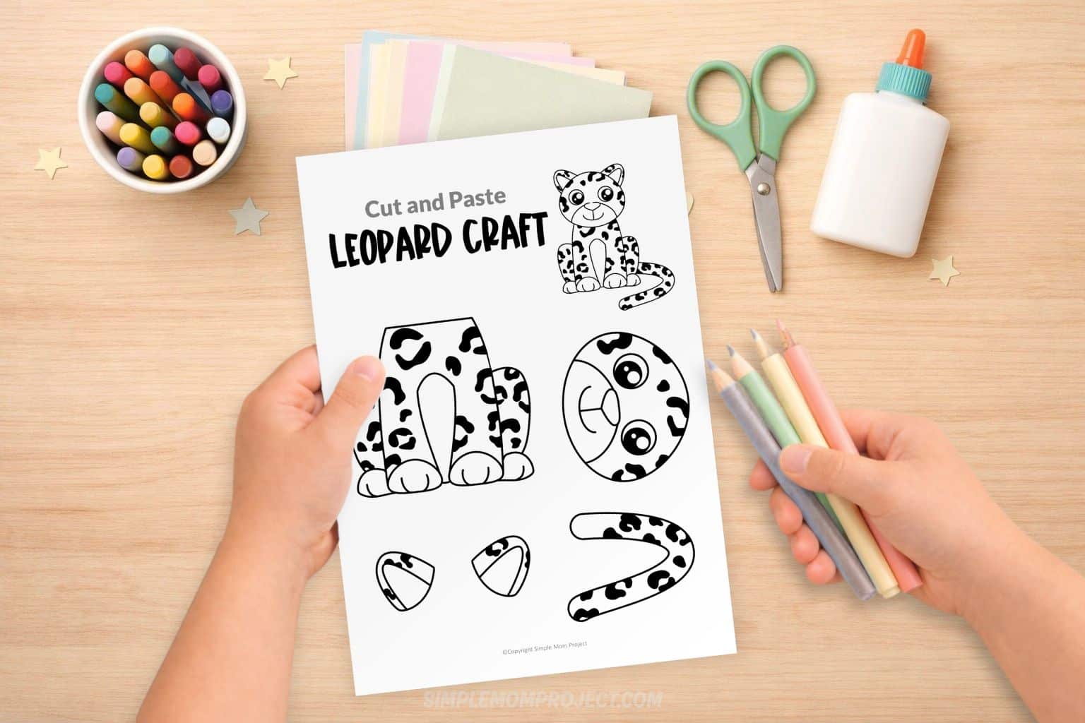 free printable leopard craft template for kids cut and paste jungle animal activity preschool kindergarten