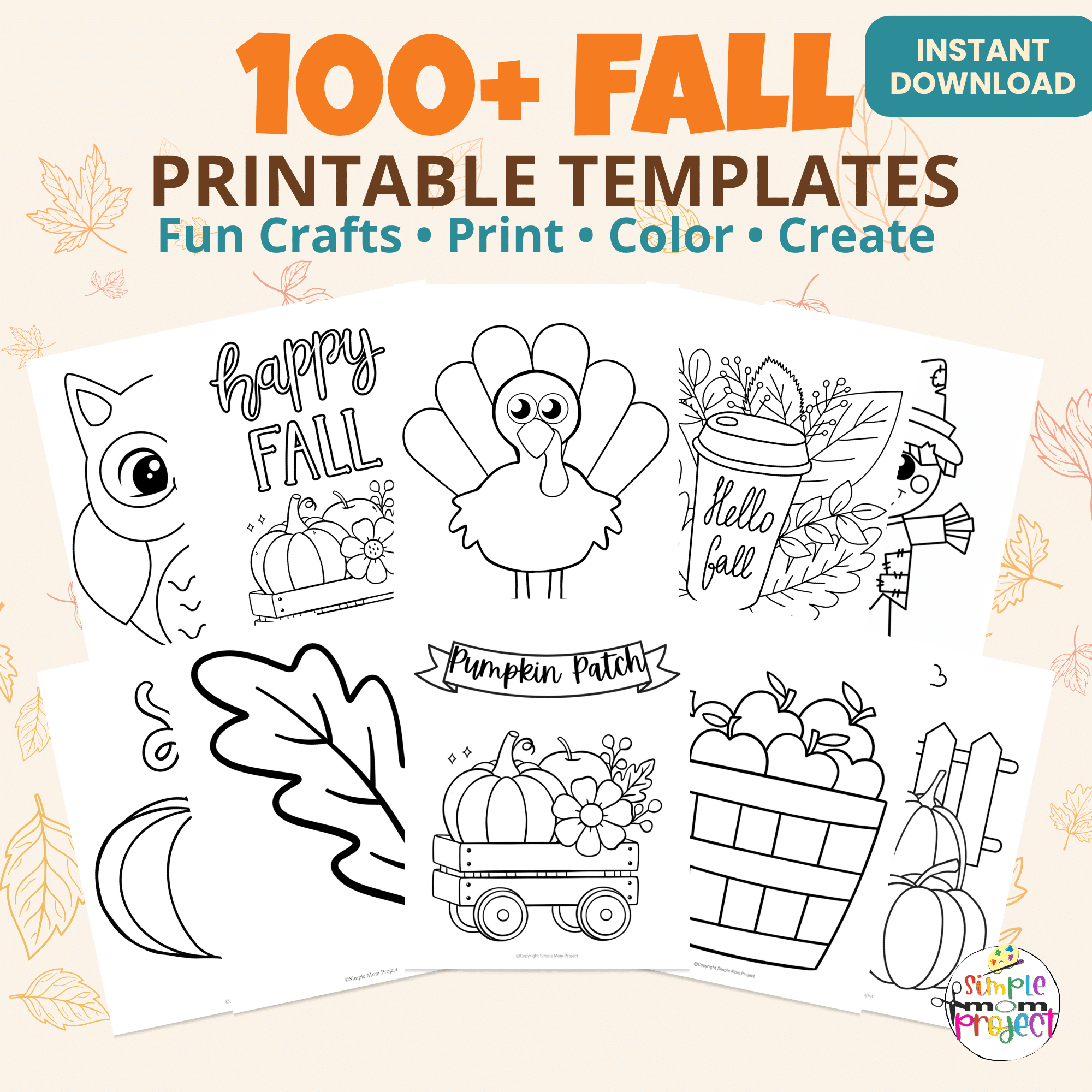 Fall printable crafts and activities for preschool and kindergarten