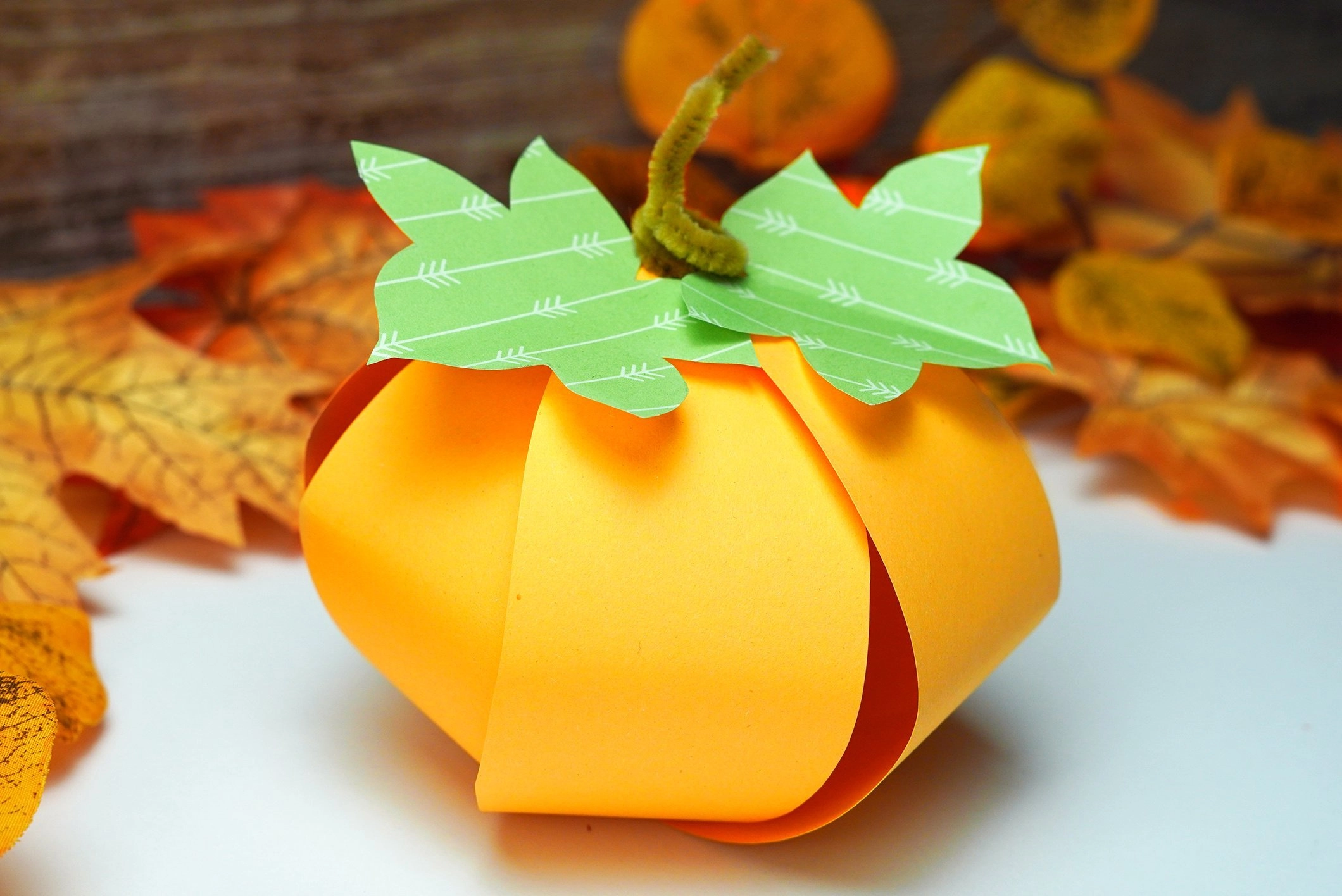 No Glue Super Easy Paper Pumpkin Craft - stlMotherhood