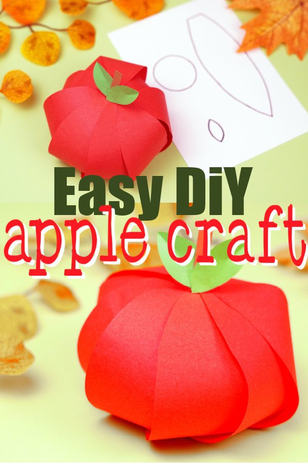 Free Printable Apple Craft for Fall and back to school crafts for preschoolers kids and toddlers