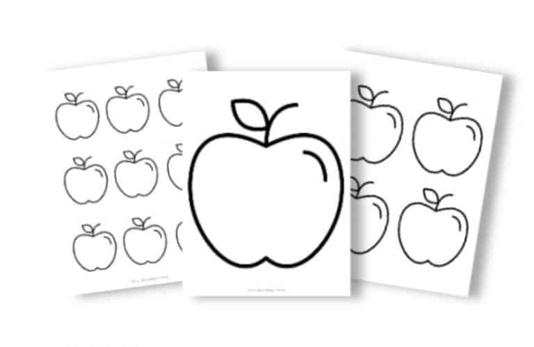 Free Printable Large, Medium, Small Apple Templates