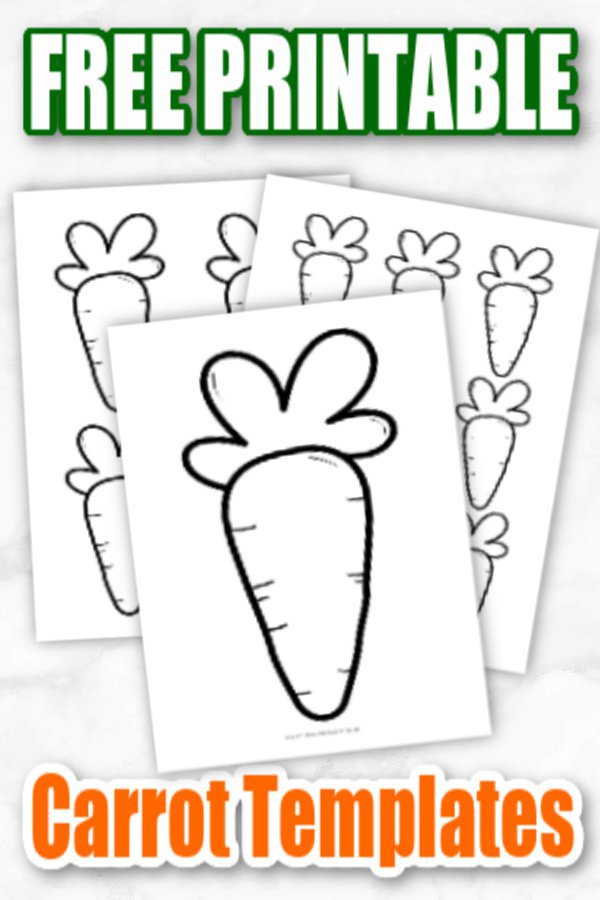 Free Printable Large, Medium and Small Carrot Templates