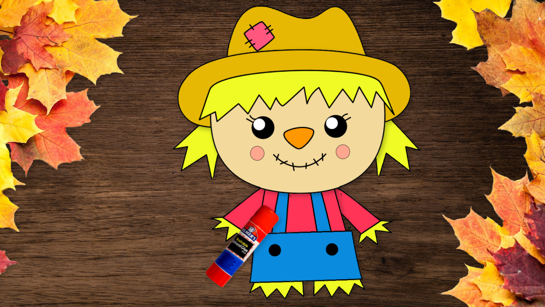 Free Printable Girl Scarecrow Craft for kids and autumn and fall crafts for preschoolers and toddlers 