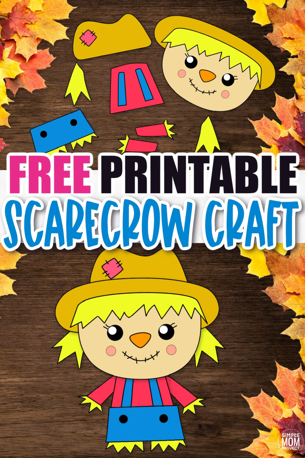 Free Printable Scarecrow Craft Template Simple Mom Project