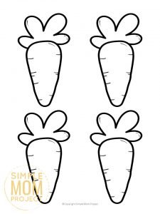 Free Printable Large, Medium and Small Carrot Templates