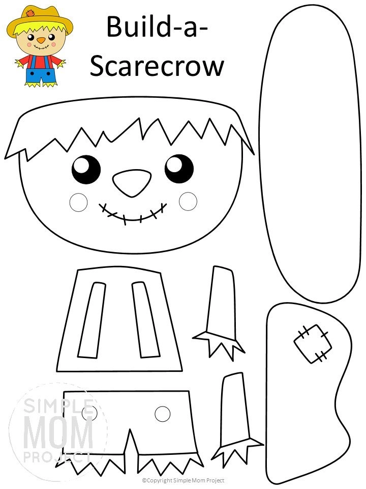 Free Printable Scarecrow Craft Template Simple Mom Project