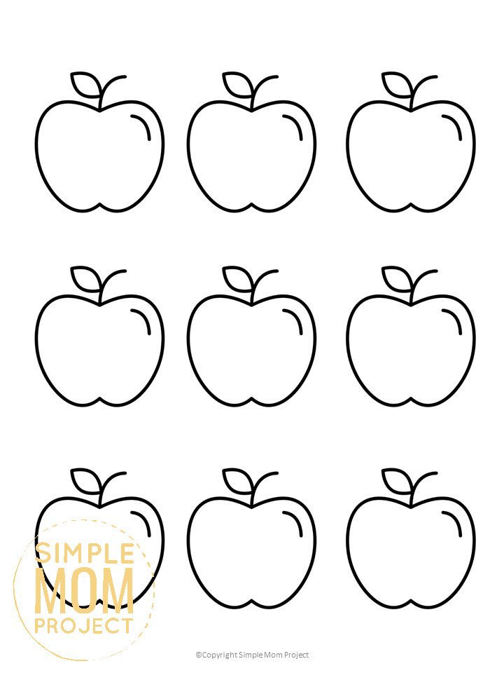 Free Printable Large Medium Small Apple Templates