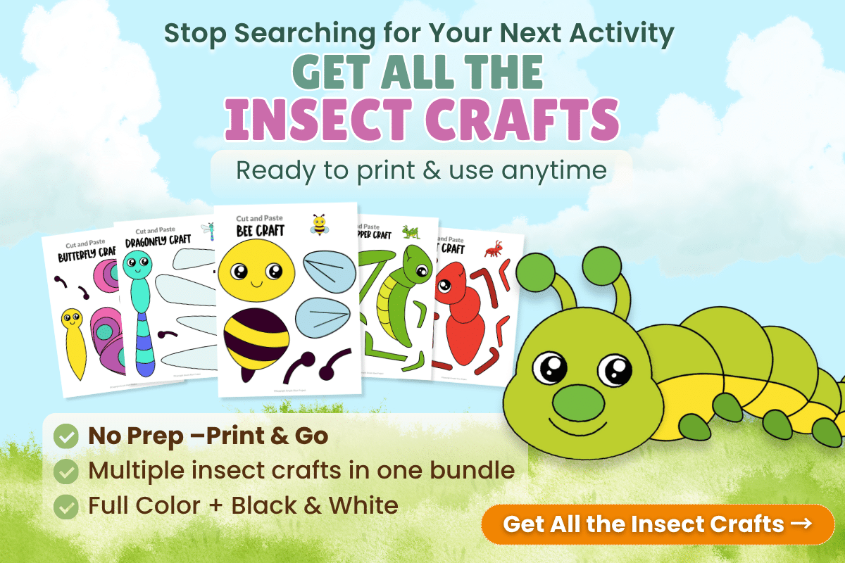 Printable caterpillar craft for kids cut and paste insect activity