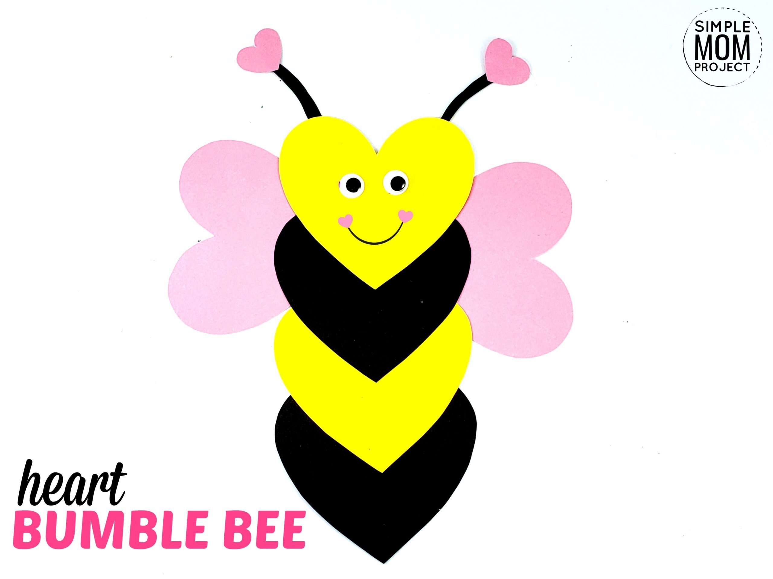 Paper Heart Bee Craft - How To Make A Paper Bee With Heart Shape