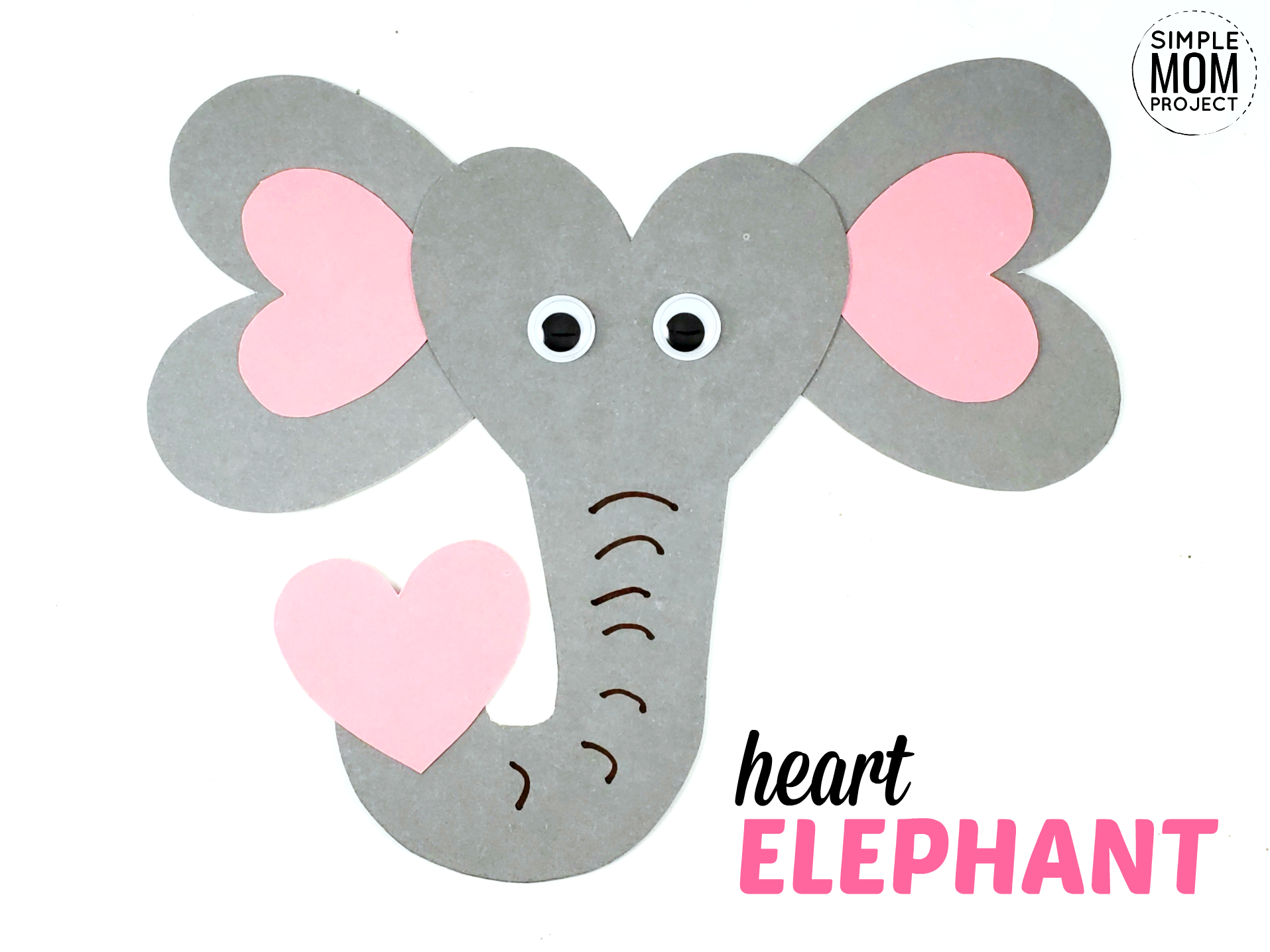 Free Printable Heart Elephant Craft for Kids – Simple Mom Project