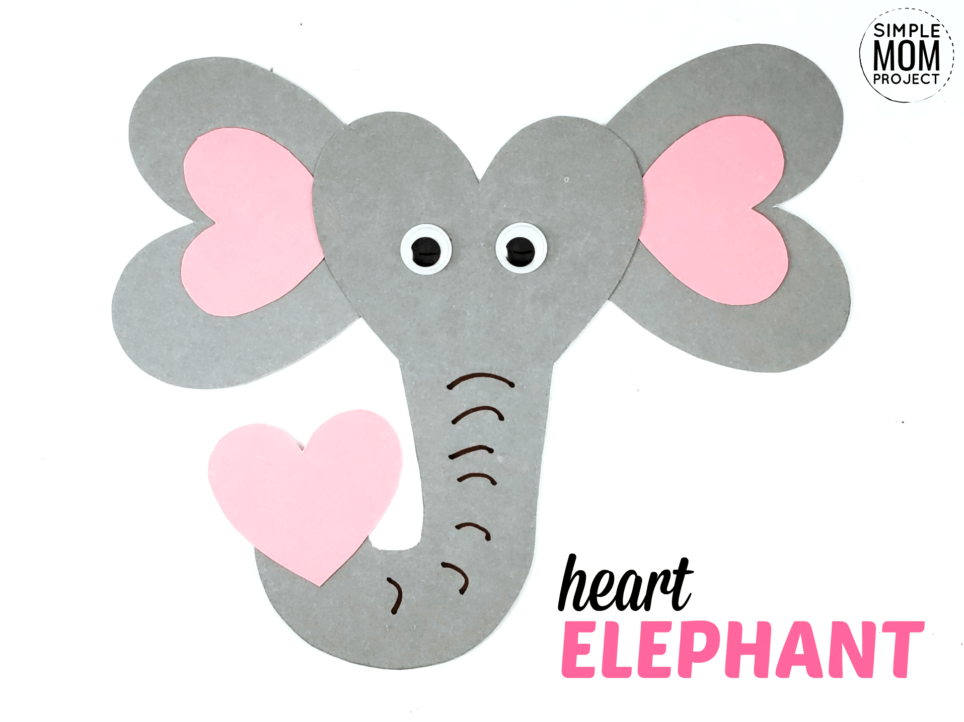 Free Printable Heart Elephant Craft For Kids Simple Mom Project