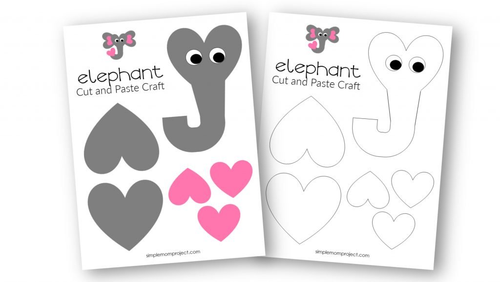 Free Printable Heart Elephant Craft for Kids Simple Mom Project