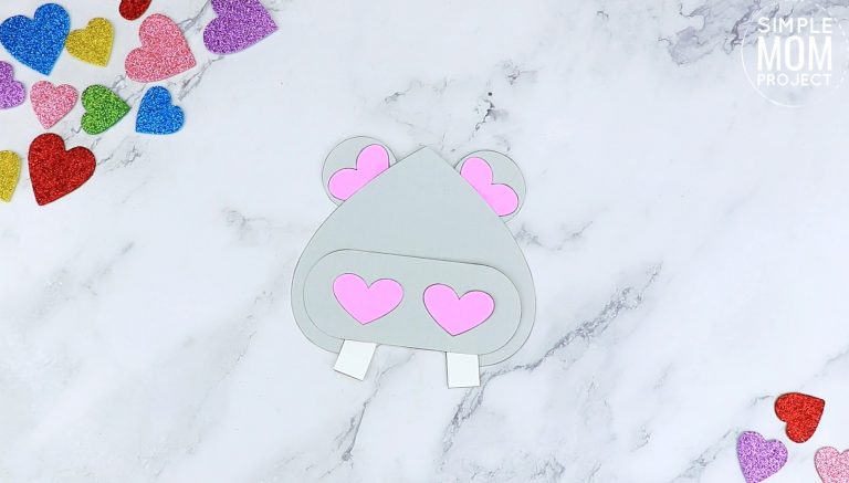 Cute Heart Hippo Craft for Kids – Free Printable Cut and Paste Template