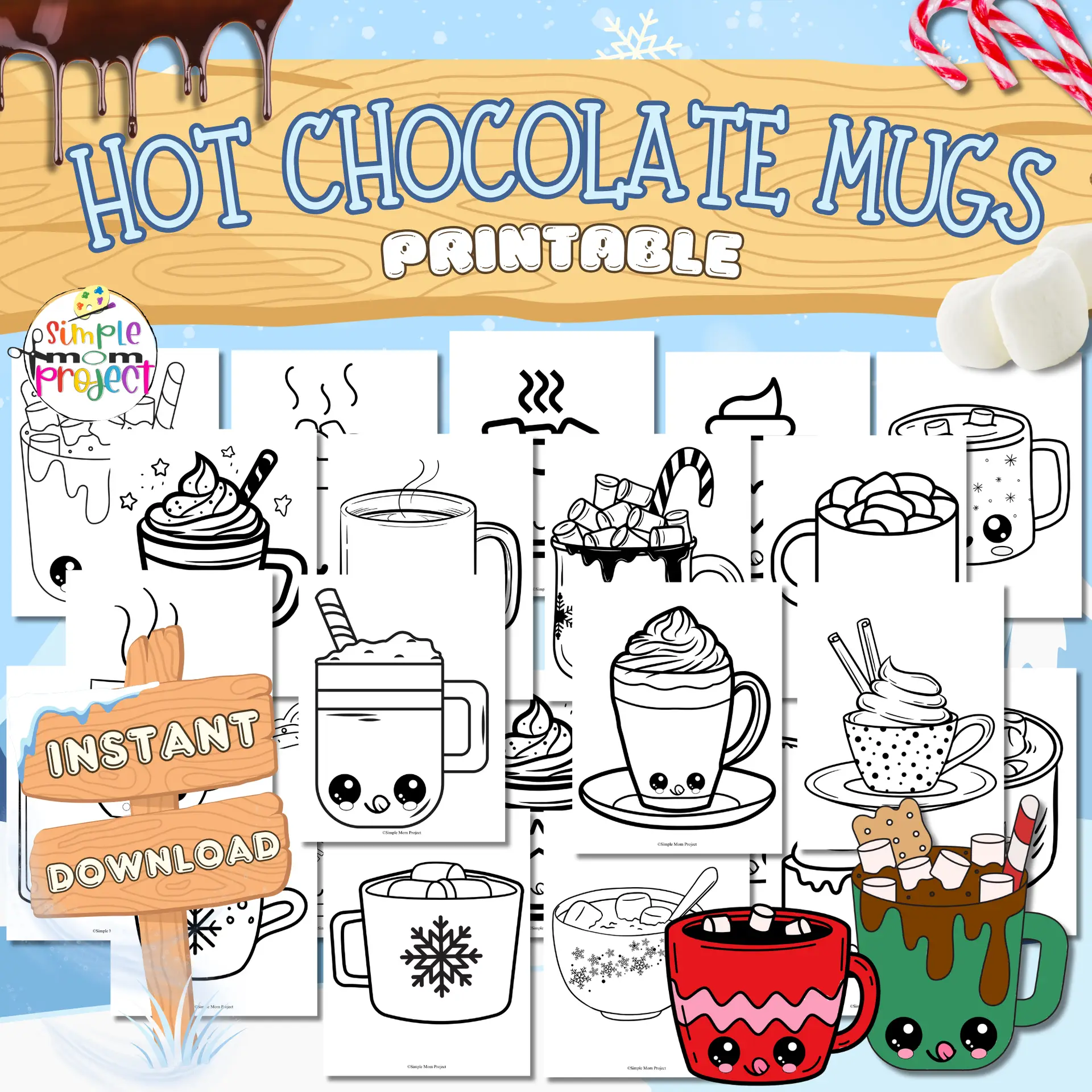 Easy Hot Chocolate Mug Template | Hot Cocoa Mug Printable