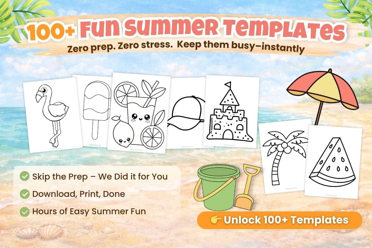free printable summer templates for kids print and go preschool kindergarten activities