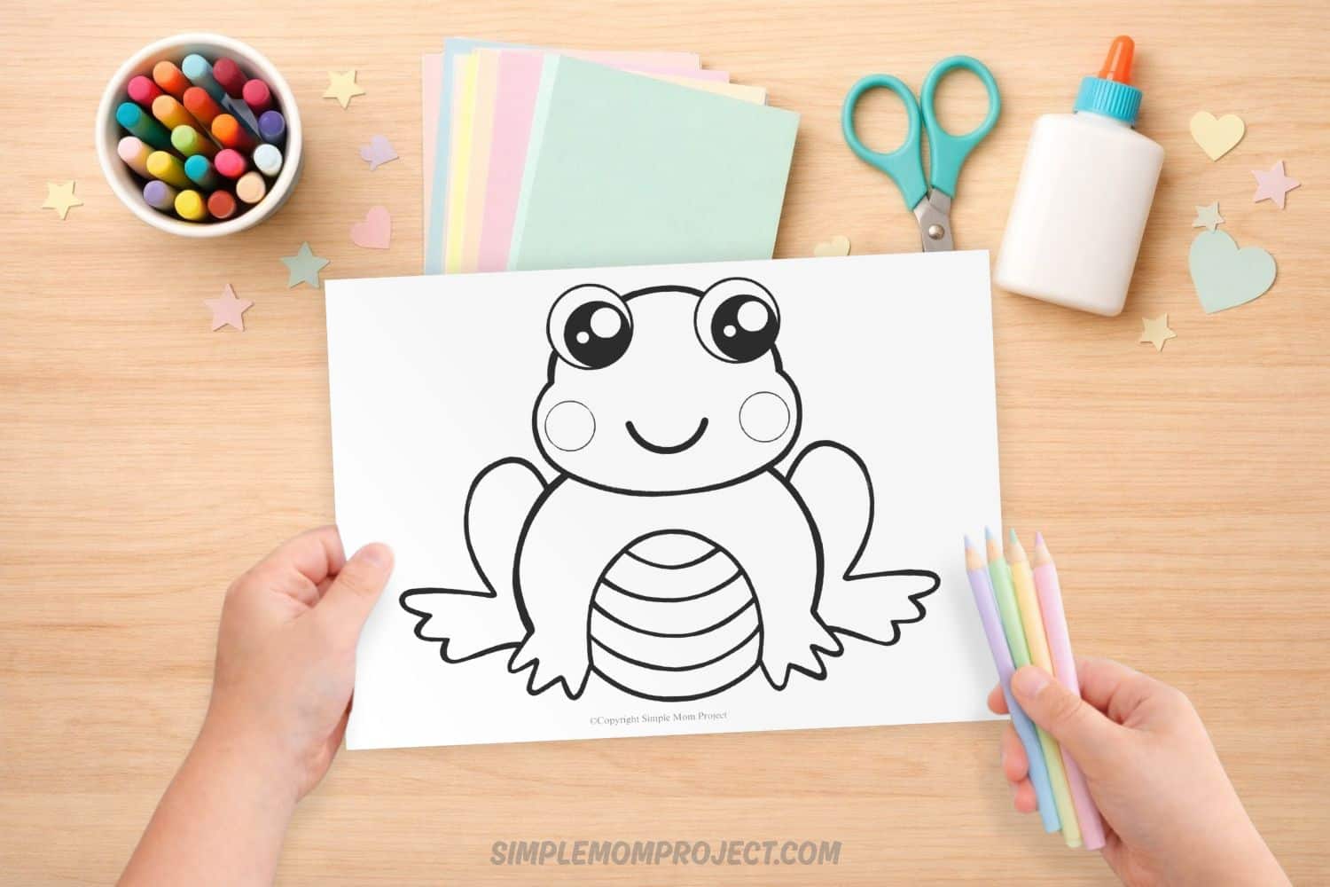 frog coloring page printable for kids easy animal activity