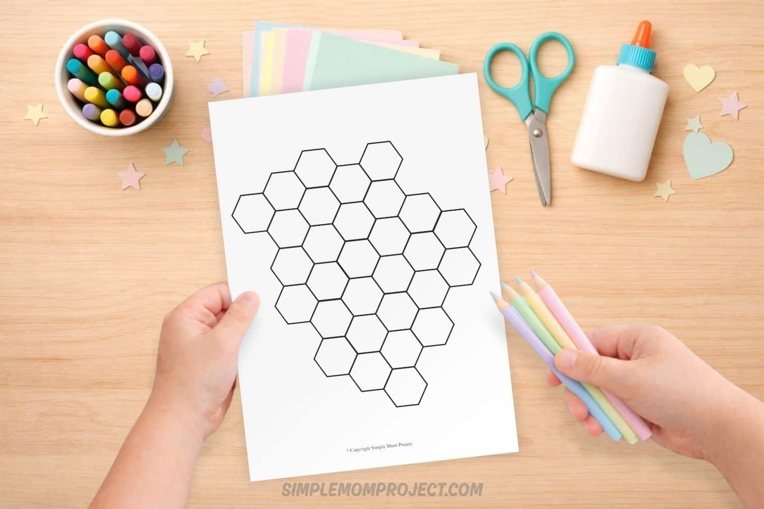 honeycomb printable template for kids bee themed activity