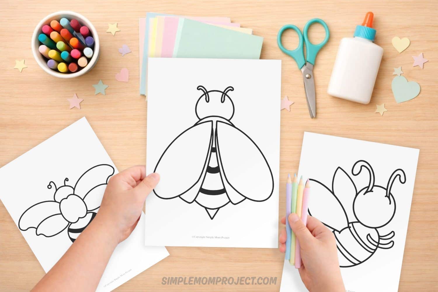 bee template printable for kids easy bug activity