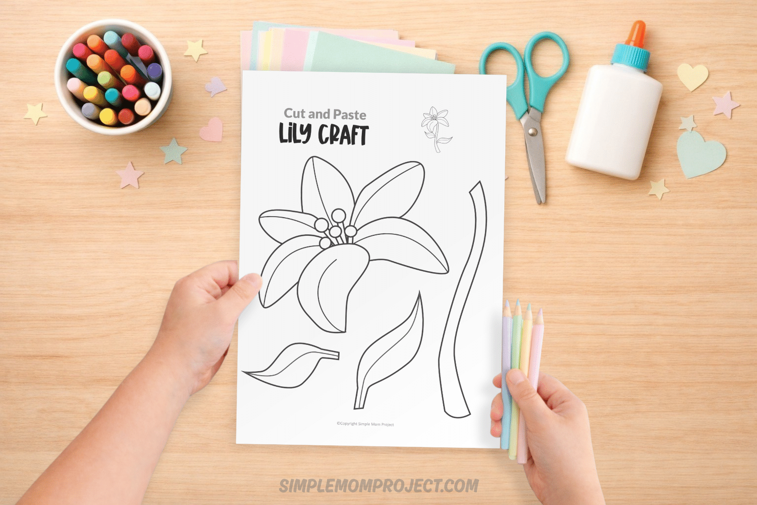 free printable lily flower template for kids easy spring activity preschool