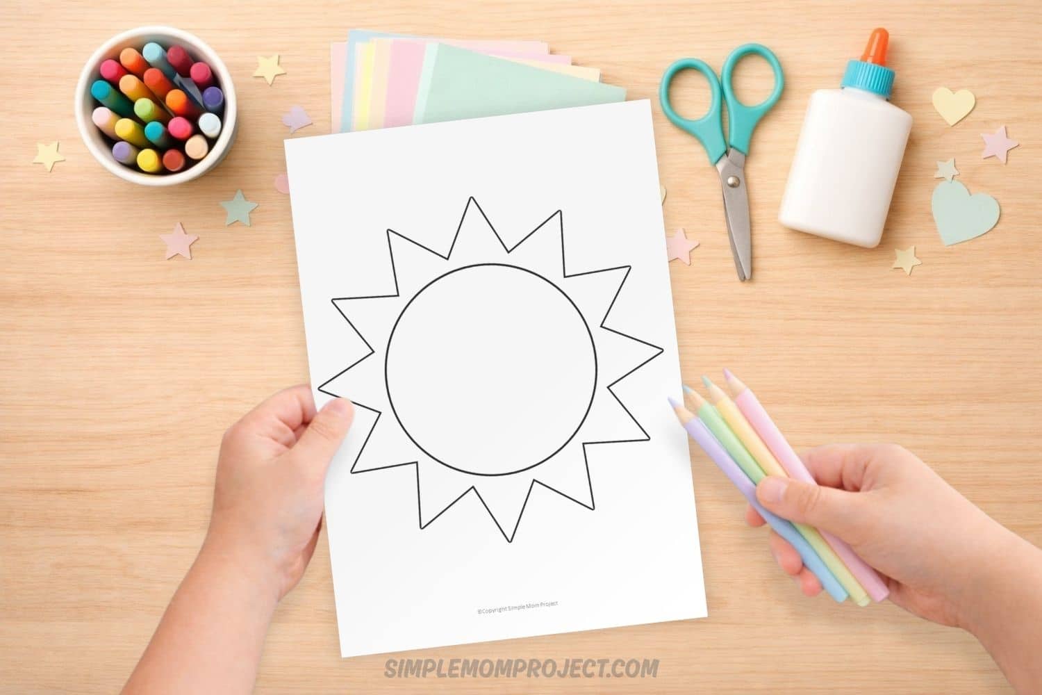 watering can template printable for kids spring gardening activity