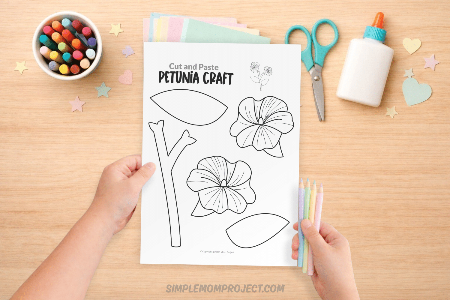 free printable petunia flower template for kids easy spring activity preschool
