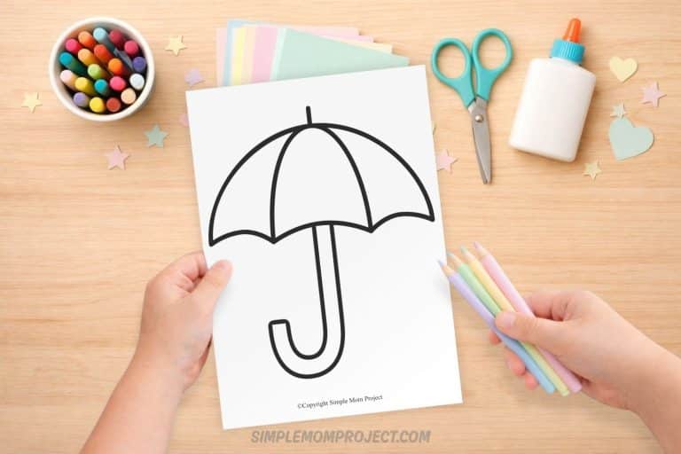 Free Printable Umbrella Template (Easy Activity for Kids) - Simple Mom ...