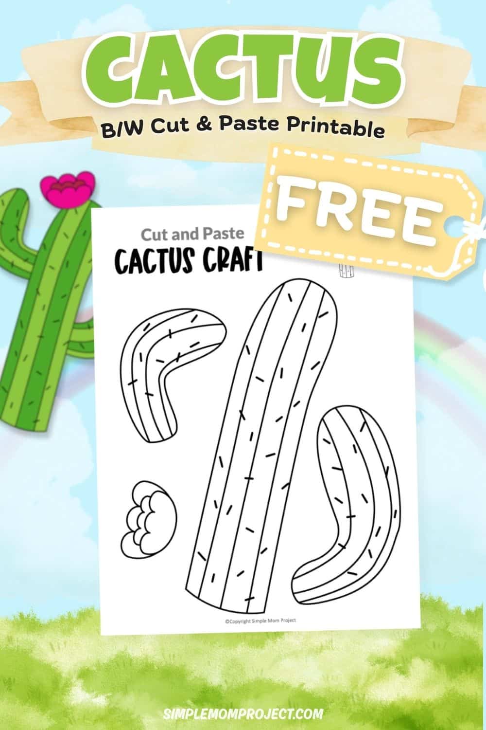 free printable cactus craft template for kids easy plant activity preschool