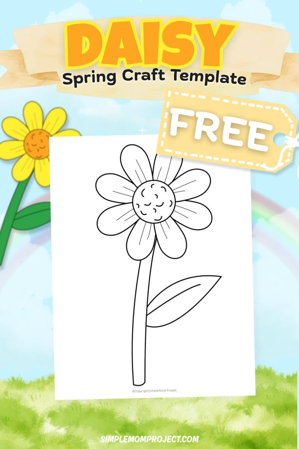 Free printable daisy craft template for kids easy spring flower activit