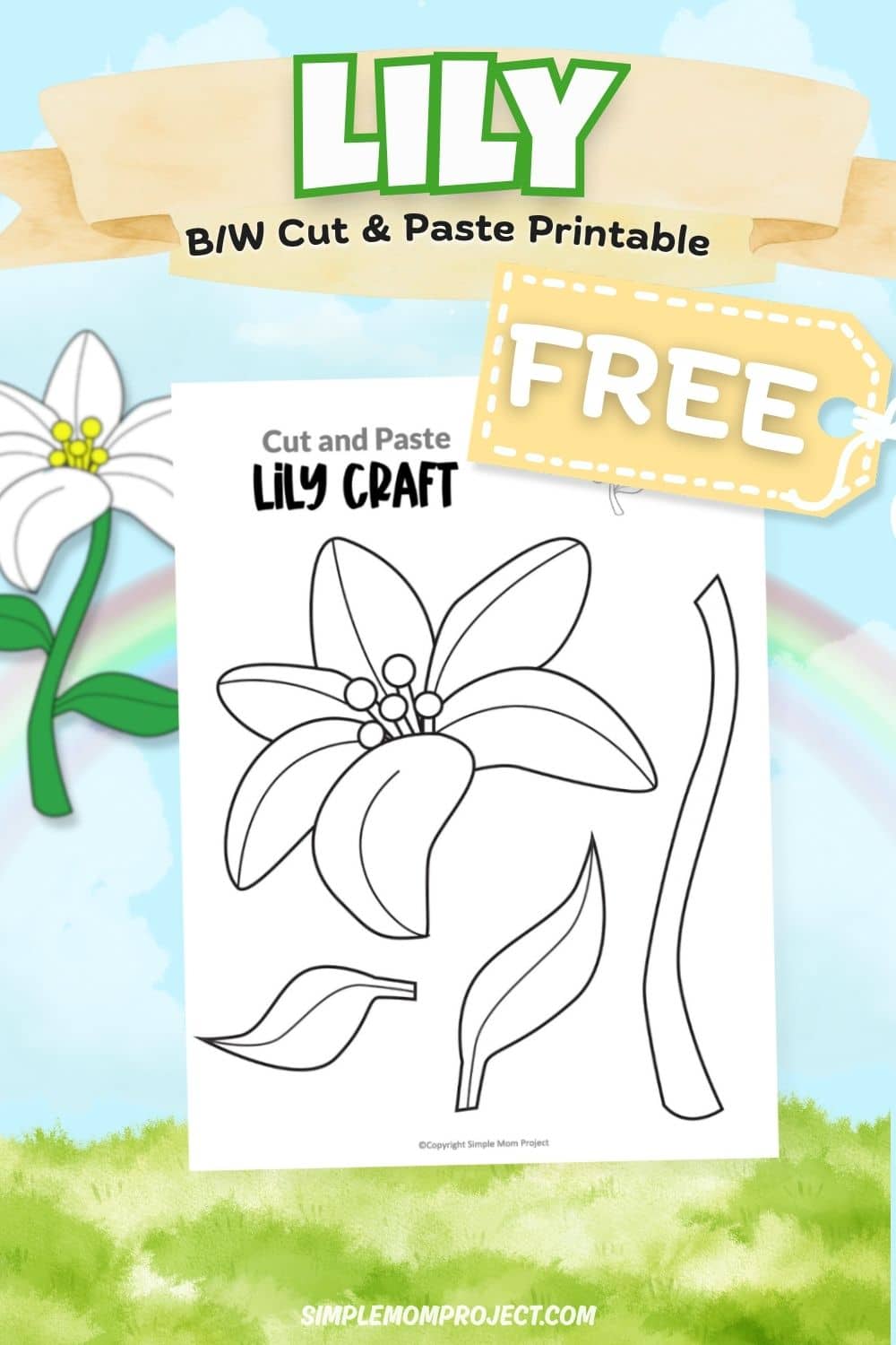 free printable lily craft template for kids easy spring activity preschool