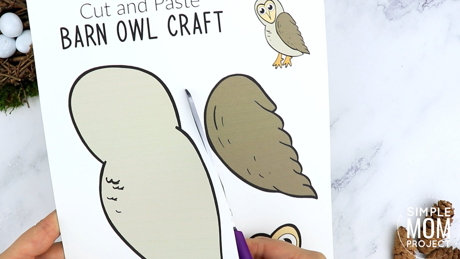 Free Printable Barn Owl Craft for Kids, preschoolers toddlers and kindergartners