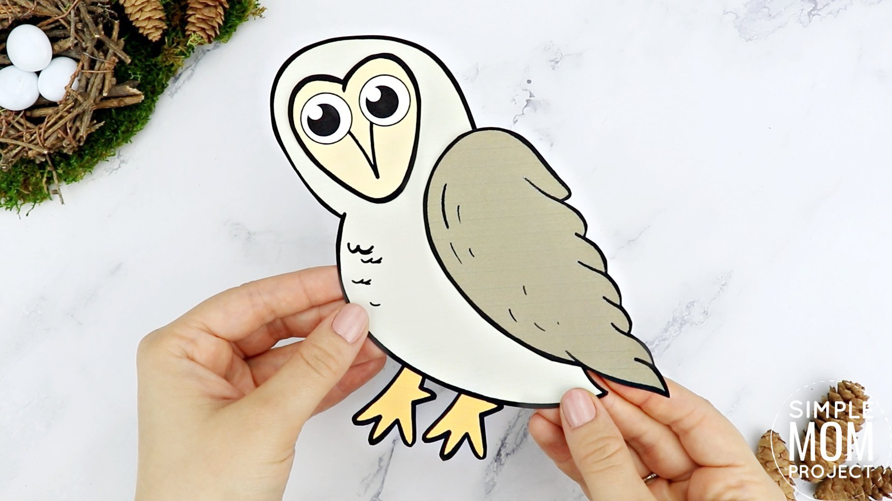 Free Printable Barn Owl Craft for Kids, preschoolers toddlers and kindergartners