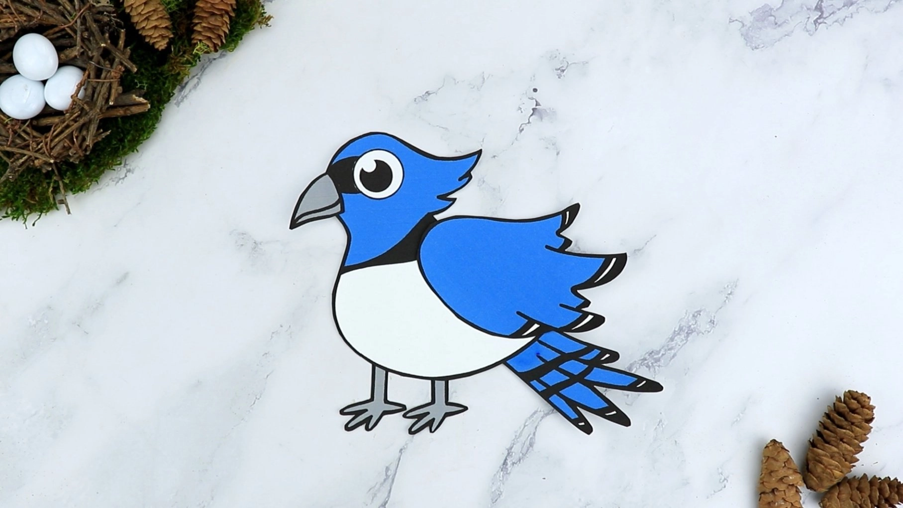 Free Printable Blue Jay Craft for Kids, preschoolers toddlers and kindergartners