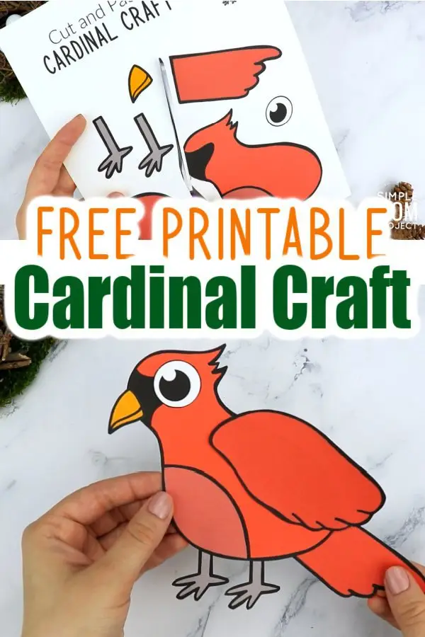 Are you looking for a fun cut & paste Cardinal craft for your kids to try? Here’s a free printable paper Cardinal craft which makes a cute wall decoration or even a colorful homeschool art activity. From toddlers & preschoolers to kindergartners & even big kids - this Cardinal craft is an ideal way to share some time as a family on a cold Winter’s day. Grab your free printable cut & paste Cardinal craft today! #Cardinalcraft #birdcraftsforkids