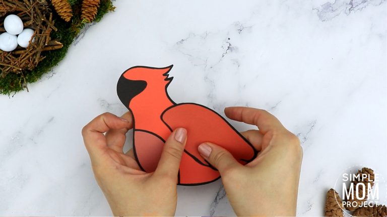 Easy and Free Printable Cut and Paste Cardinal Craft for Kids