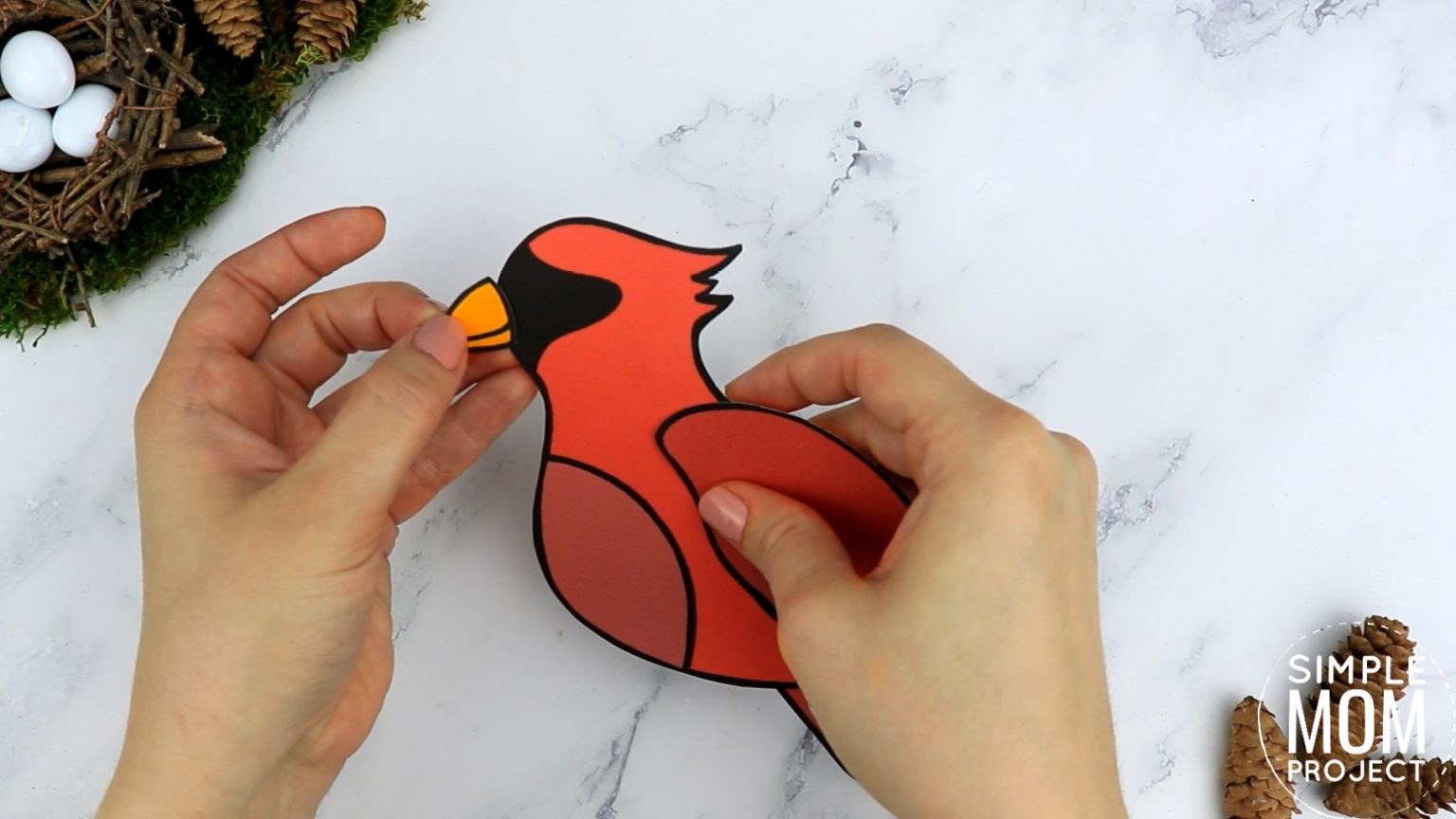 Easy and Free Printable Cut and Paste Cardinal Craft for Kids