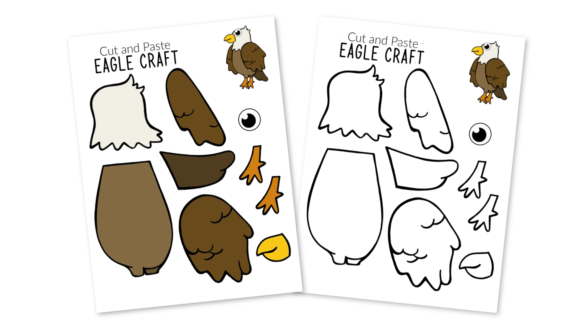 Free Printable Cut and Paste Bald Eagle Craft for Kids Simple Mom Project