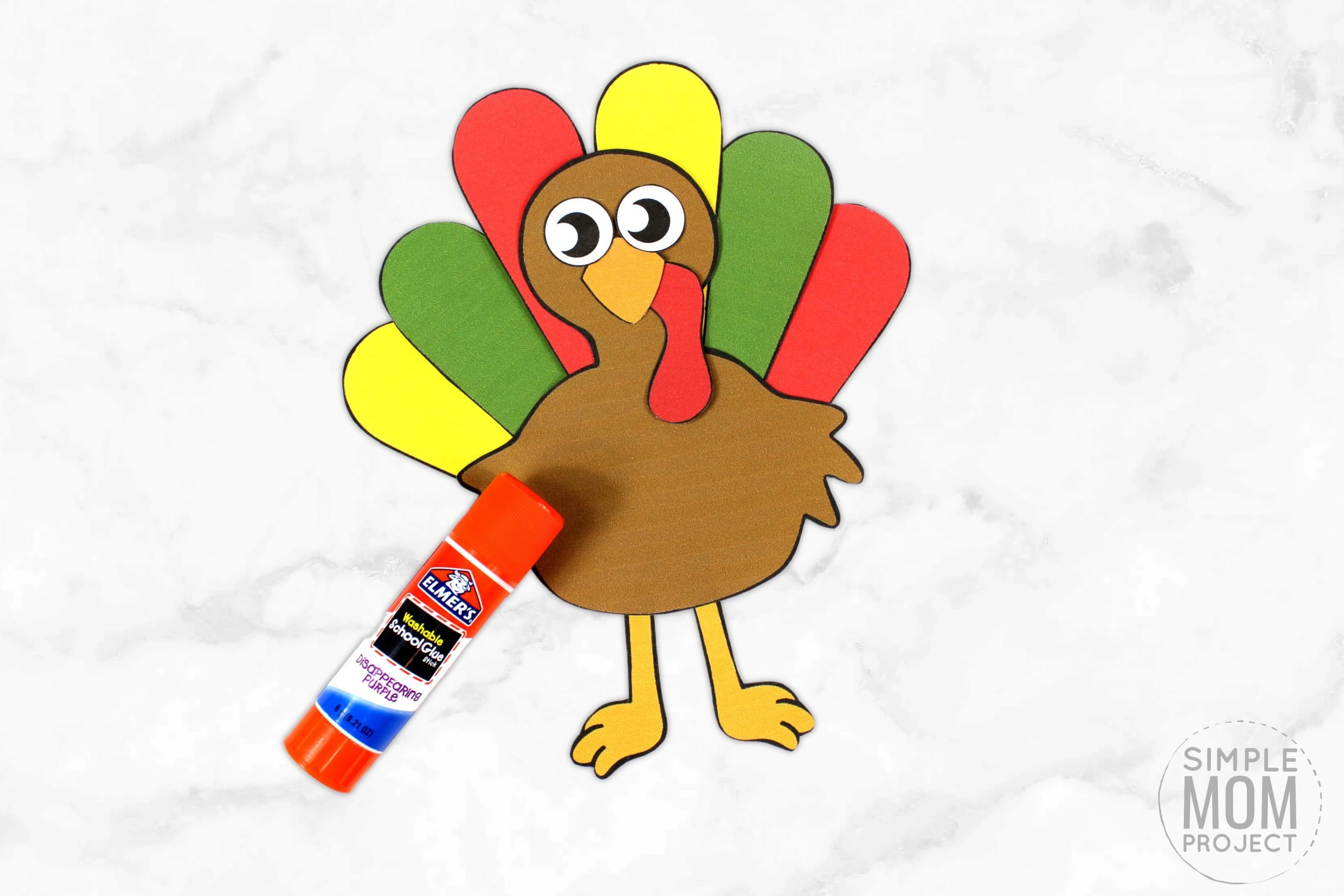 Tissue Paper Turkey Craft For Kids [Free Template]