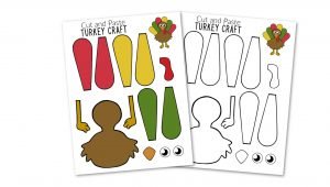 Printable Turkey Craft for Kids, preschoolers toddlers and kindergartners