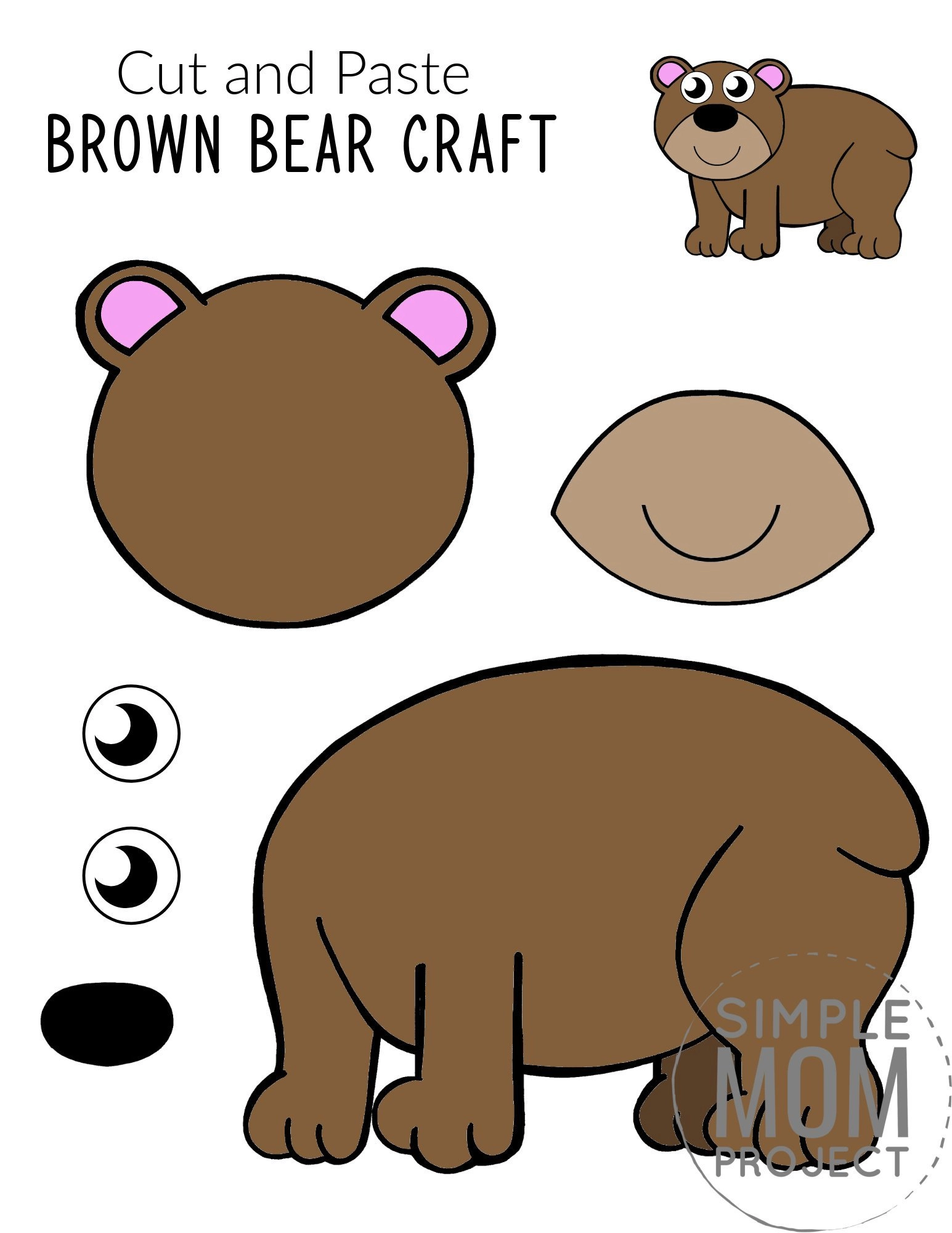 Easy Brown Bear Paper Plate Crafts for Preschool