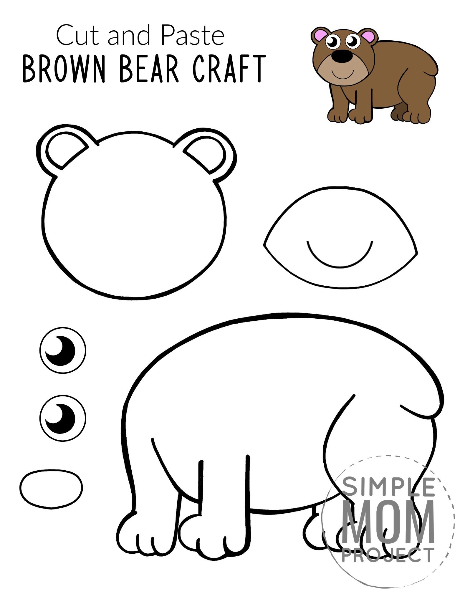 Free Printable Brown Bear Craft for Kids Simple Mom Project